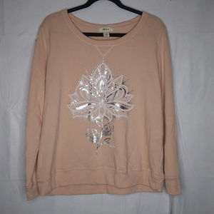 Style and Co embellished sweatshirt blush Size S
